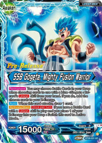 Gogeta // SSB Gogeta, Mighty Fusion Warrior (BT26-031) [Ultimate Advent Prerelease Promos]