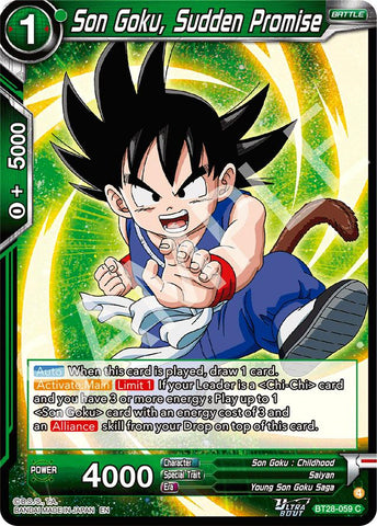 Son Goku, Sudden Promise (BT28-059) [Prismatic Clash]