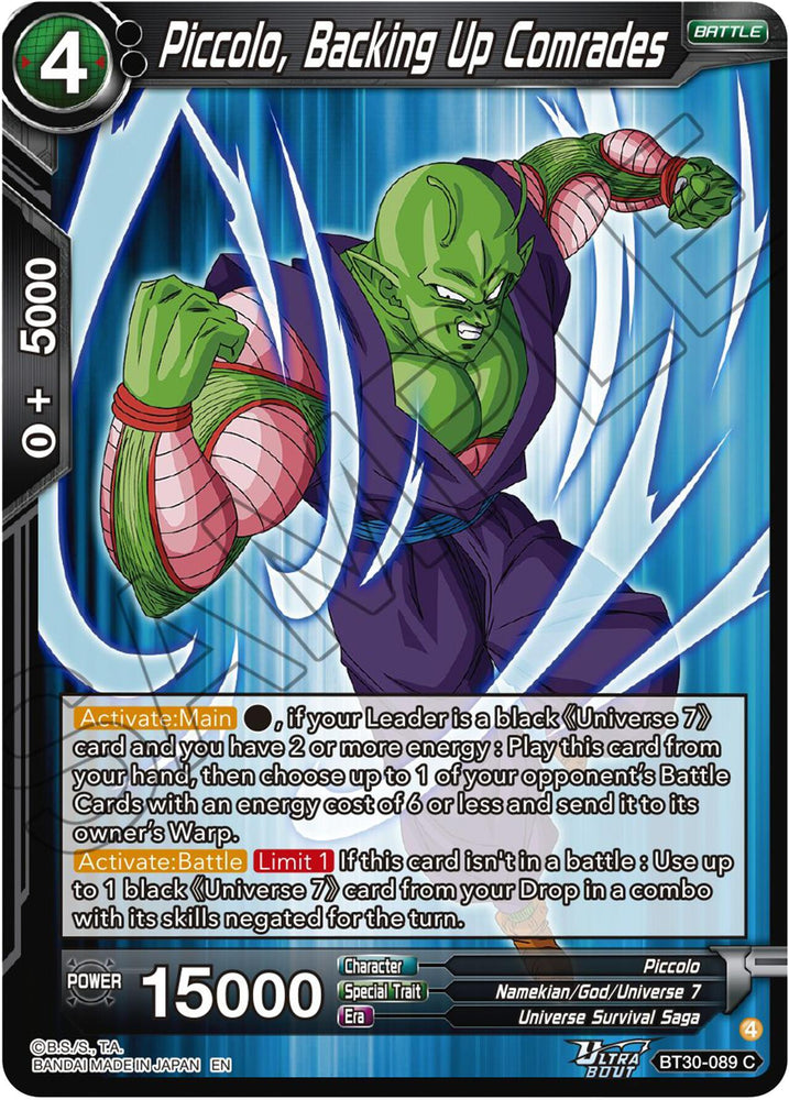 Piccolo, Backing Up Comrades (BT30-089) [Three Glorious Fighters]