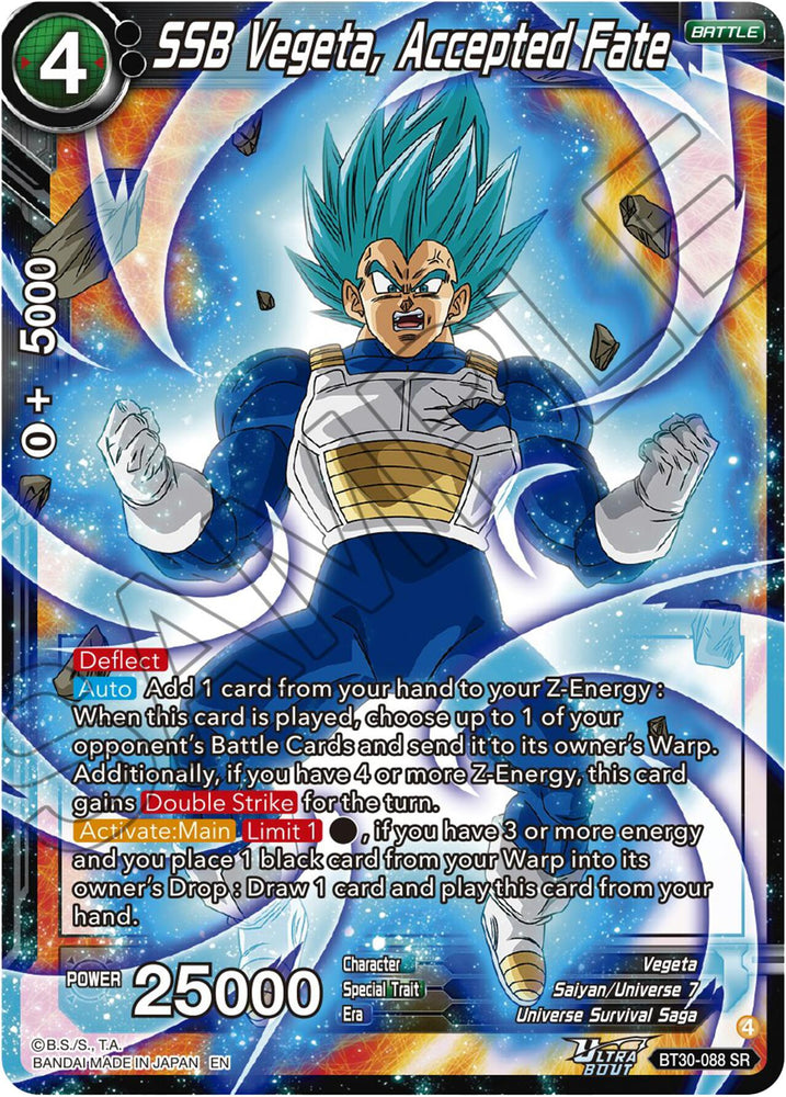 SSB Vegeta, Accepted Fate (BT30-088) [Three Glorious Fighters]