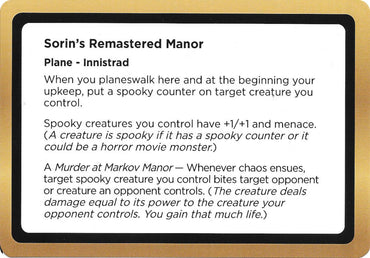 Sorin's Remastered Manor (Black Lotus Unknown Planechase) [Oversize Cards]