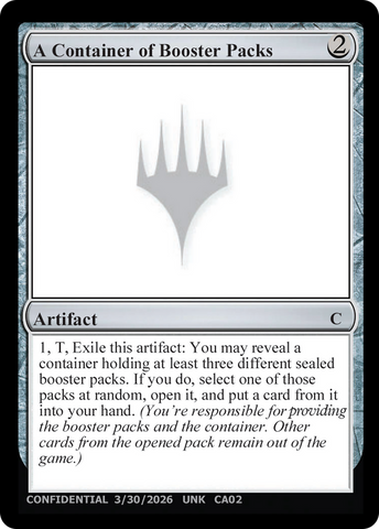 A Container of Booster Packs [Unknown Event]