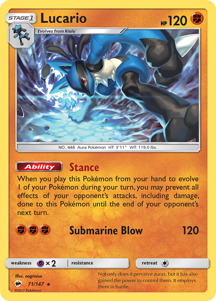 Lucario (71/147) [Sun & Moon: Burning Shadows]