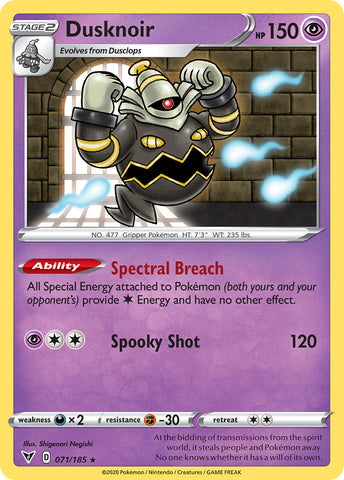 Dusknoir (071/185) [Sword & Shield: Vivid Voltage]