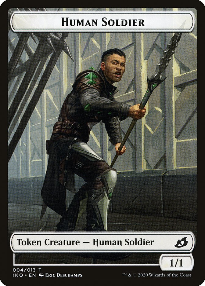 Shark // Human Soldier (004) Double-Sided Token [Ikoria: Lair of Behemoths Tokens]