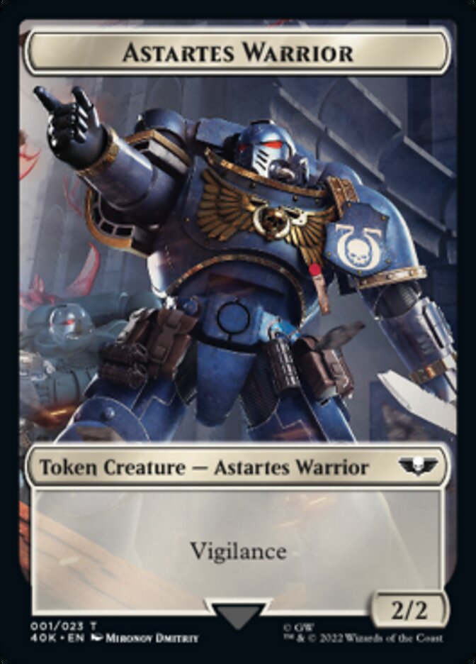 Astartes Warrior // Clue Double-Sided Token (Surge Foil) [Universes Beyond: Warhammer 40,000 Tokens]