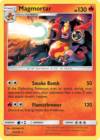 Magmortar (22/236) [Sun & Moon: Unified Minds]