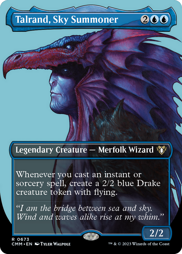 Talrand, Sky Summoner (Borderless Textured Foil Frame Break) [Commander Masters]