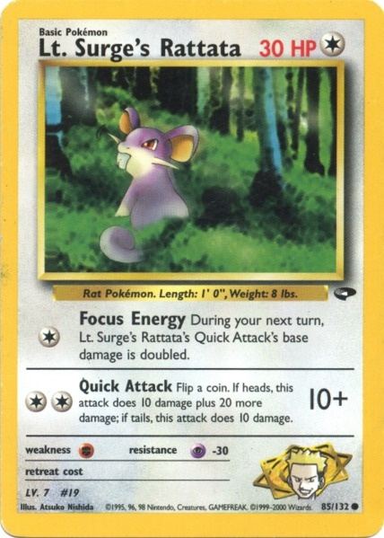 Lt. Surge's Rattata (85/132) [Gym Challenge Unlimited]